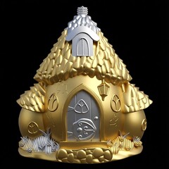 Силиконовый молд № 426 домик Грибы 2 D ( серия домики для гномов и фей)