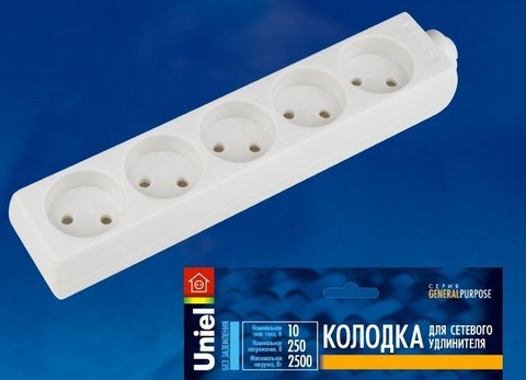 Колодка Uniel K-CP5-10 WHITE