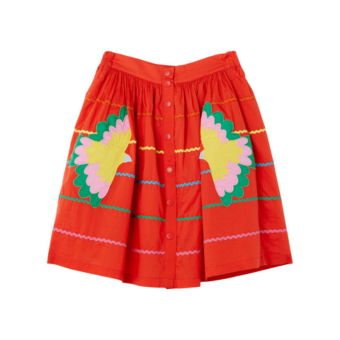 Юбка Stella McCartney Kids Squiggle Line Embroidery Red