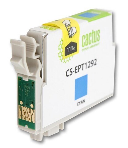 Картридж струйный Cactus CS-EPT1292 T1292 голубой (10мл) для Epson B42, BX305, BX305F, BX320, BX525, BX625, SX420, SX425, SX525, SX621