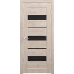 Купить Межкомнатная дверь CPL Бостон дуб золотистый стекло чёрное