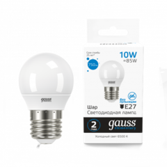 Лампа Gauss LED Elementary Шар 10W E14 750 lm 6500K 53130