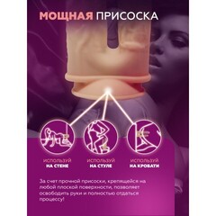 Фаллоимитатор двойной SILEXD Model 1 с двойной плотностью, светло-бежевый (19,5×4,5 см; 17,5×3,7 см)