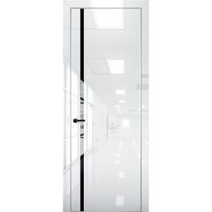 Купить Межкомнатная дверь глянец Pt 8 Платина crystall white алюминиевая кромка Al остеклённая