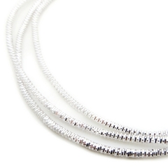 Канитель/трунцал мягкая, фигурная KAN/MN, 1 мм, глянец, белое серебро