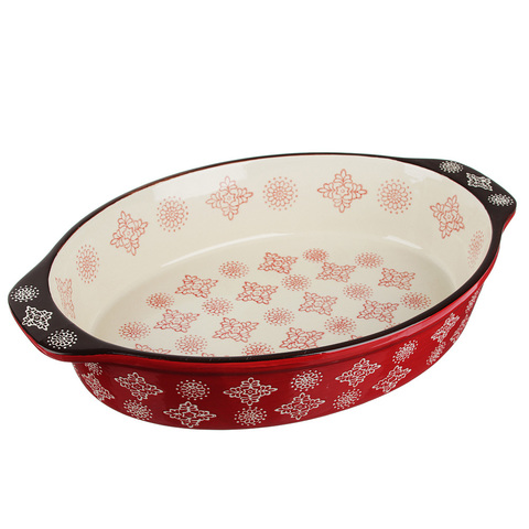 Baking dish oval 31x20.5cm, ceramic heat-resist.