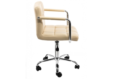 Офисное кресло для персонала и руководителя Компьютерный стул Arm бежевый 51*51*78 Хромированный металл /Бежевый