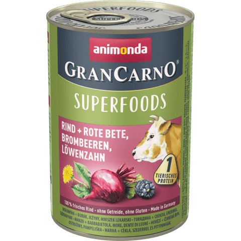 Animonda GranСarno Superfoods Adult Dog с говядиной, свеклой, ежевикой и одуванчиком