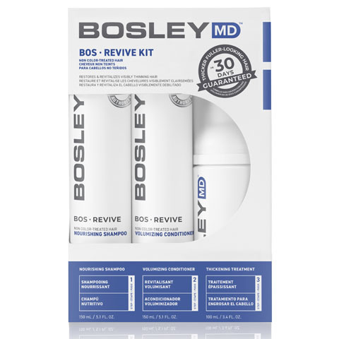 Bosley MD Revive Синяя линия: Система от выпадения и для стимуляции роста неокрашенных волос (BosRevive Starter Pack For Non Color-Treated Hair)