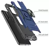 Противоударный чехол Strong Armour Case с кольцом для Huawei Y7a / P Smart 2021 (Темно-синий)