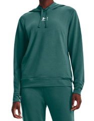 Женская теннисная куртка Under Armour Women's UA Rival Terry Hoodie - coastal teal/white