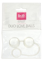 Стеклянные вагинальные шарики Duo Love Dalls на силиконовой сцепке - 
