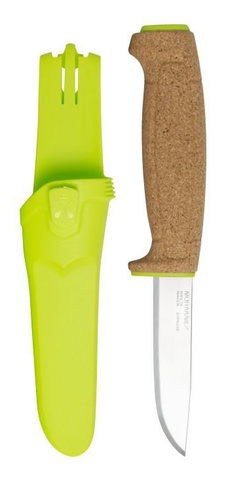 Нож Morakniv Floating стальной разделочный, лезвие: 97 mm, прямая заточка салатовый (13686)