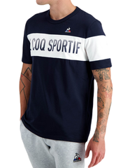 Теннисная футболка Le Coq Sportif BAT Tee Short Sleeve N°2 SS23 - sky captain/new optical white