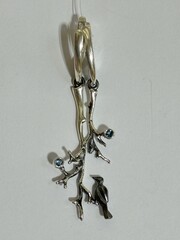 Птичка (серьги из серебра)