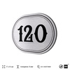 Номерок на дверь квартиры 120, для кабинета, офиса, шильдик 9 х 7 см, серебристый, Айдентика Технолоджи