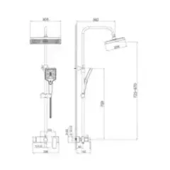 Стойка душевая со смесителем HAIBA HB24512 хром