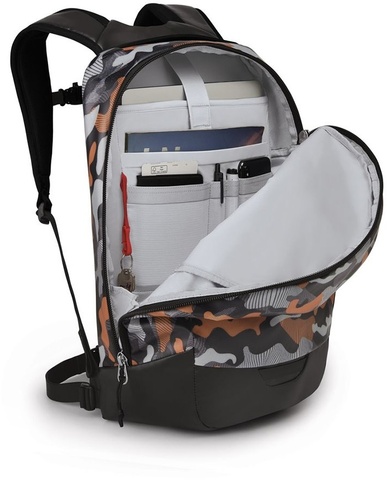 Картинка рюкзак городской Osprey Transporter Panel Loader 20 Black/Camo Orange - 3