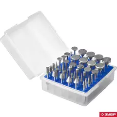 ЗУБР 50 шт, хвостовик d 3 мм, Р 180, набор алмазных мини-насадок для гравера, Профессионал (33383-H50)