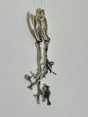 Птичка (серьги из серебра)