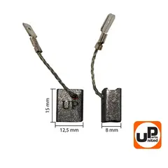 Щетка графитовая UNITED PARTS 8х12,5х15мм для METABO WE/17/19-125/150/180 (аналог 316065450) (10шт)