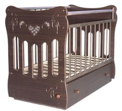 Кроватка детская Бантики маятник поперечный с ящ (айвори)