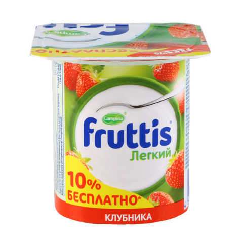 Йогуртный продукт Фруттис 0,1% 110г Клубника, шт