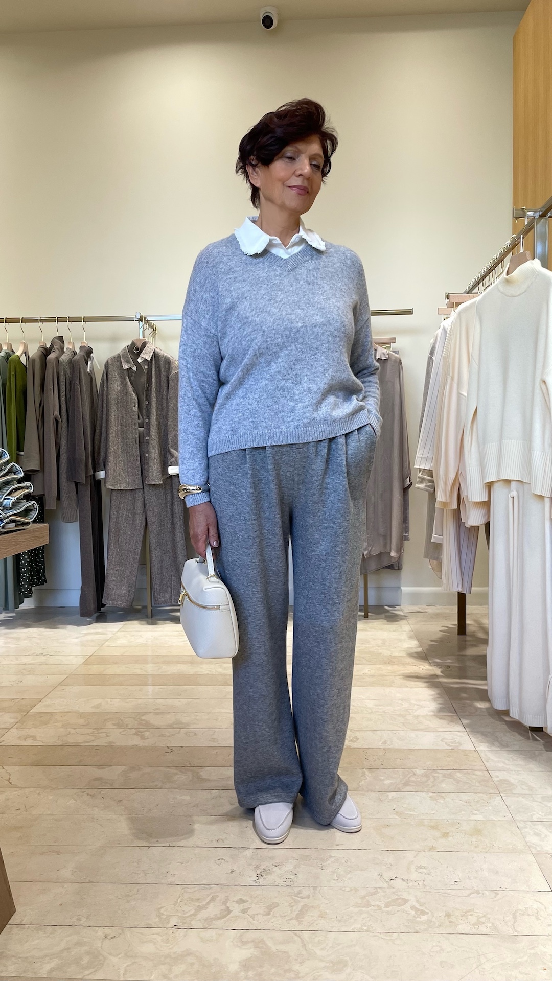 Пуловер гладкой вязки с кашемиром и шерстью