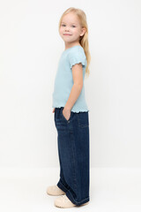 фуфайка  для девочки  КР 301989/голубой