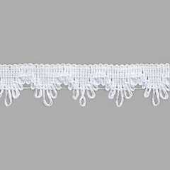 Кружево хлопковое/Тесьма вязаная, 6203, ш. 1,7 см, пр-во Беларусь, белый
