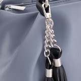 Сумка Саломея 607 гладкий серо-голубой + черный