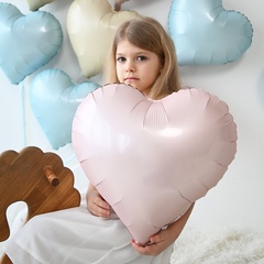 Г 18''/46 см, Сердце изящное, Сатин, Розовый (Pastel Pink), 1 шт.