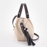 Сумка Саломея 607 леар бежевый + шоколад