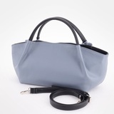 Сумка Саломея 362 гладкий серо-голубой + черный