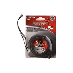 Рулетка "ЭКСПЕРТ" 7305, двойная фиксация, обрезиненный корпус из ABS пластика, 5м*19мм