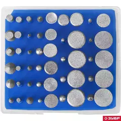 ЗУБР 50 шт, хвостовик d 3 мм, Р 180, набор алмазных мини-насадок для гравера, Профессионал (33383-H50)