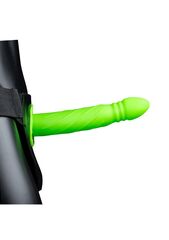 Зеленый страпон-фаллопротез со спиралевидной фактурой - 20,6 см. - 