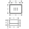 Axor 42802990 Universal Softsquare Полка 150/70 для душа, цвет полированное золото