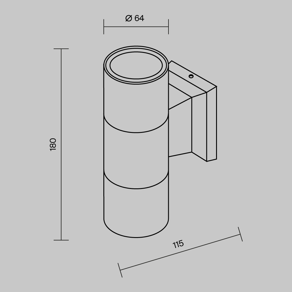 Уличный настенный светильник Maytoni Bowery O574WL-02B