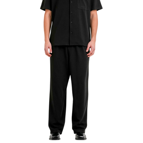 Logo Textured Pants Black