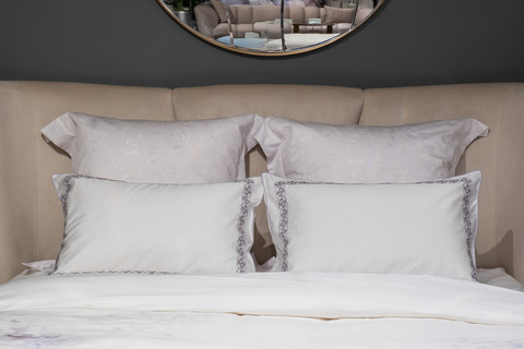 Наволочки 2шт 50х70 Garda Decor Фиори сиренево-белый