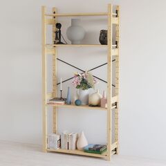 Стеллаж деревянный напольный с 4 полками Икеа ИВАР IVAR 179х89х30 см, стеллаж для хранения книг и игрушек, для цветов на балкон из массива сосны