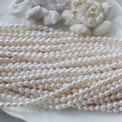 Жемчуг натуральный речной, рис, 5,2-7,8 мм, 1 нить, Ж023