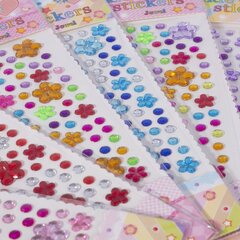 
          Наклейки-стразы Alingar, акриловые, "Яркие цветочки", стразы-цветочки, крупные и средние, пакет с европодвесом