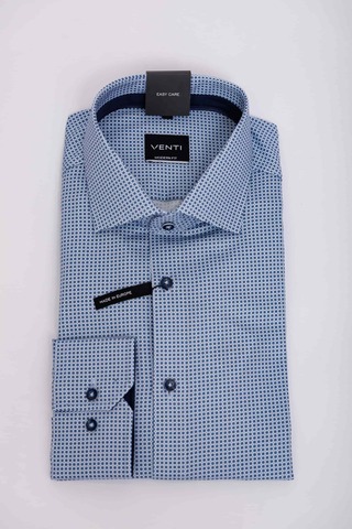 VENTI Modern Fit Сорочка хлопковая в мелкий узор с технологией Easy Care