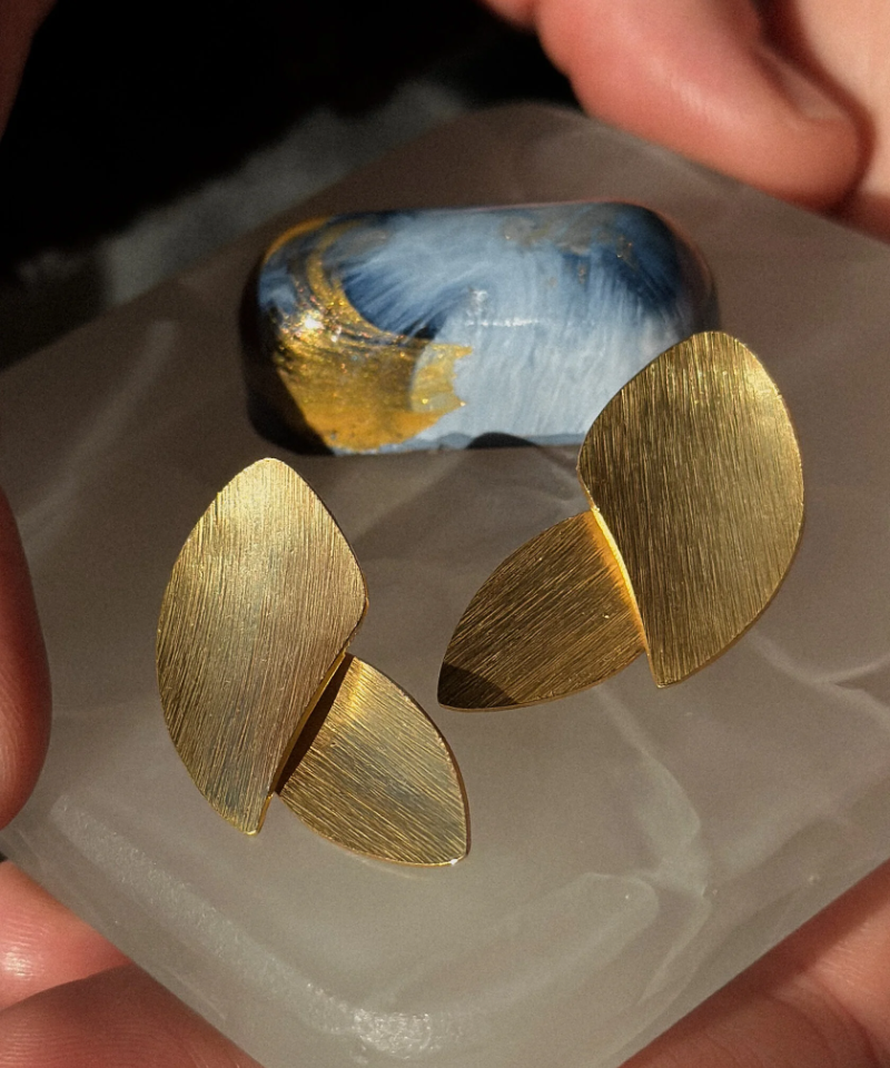 Серьги Листья манго