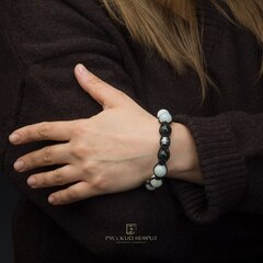 Браслет Шамбала. Белый нефрит. 12мм.