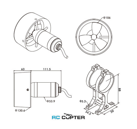 Электродвигатель подводный (движитель) T-Motor CubeMars DW15