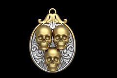 Силиконовый молд Подвеска с черепами