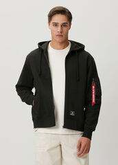 Толстовка Alpha Industries Utility Pocket Full Zip Up Black (Черный)